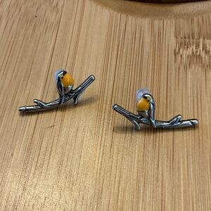 Bird on a branch earrings! Brand New!